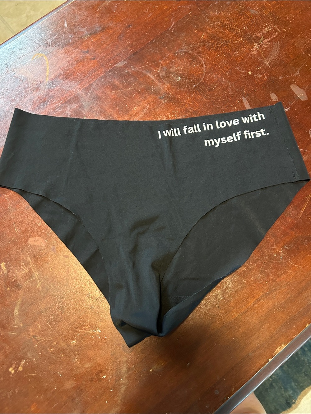 Oh. Black Hipster Briefs with White Text